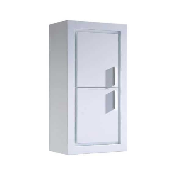 Fresca Allier 15-3/4 in. W x 30 in. H x 10 in. D 2-Door Bathroom Linen Side Storage Cabinet in White