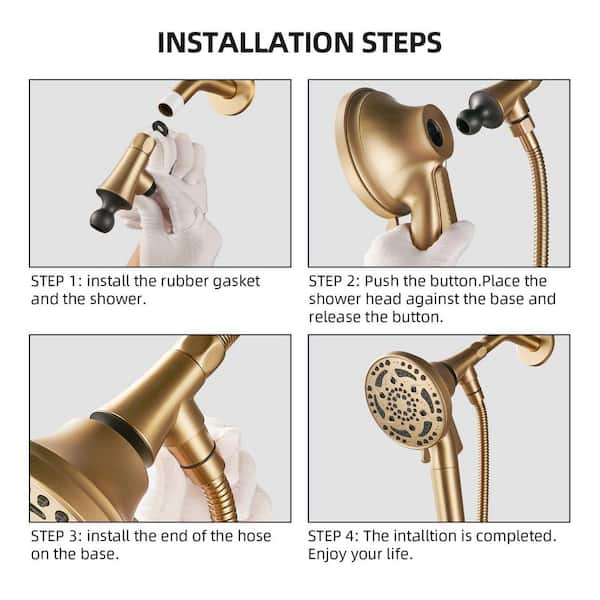 Zalerock Filter Single-Handle 7-Spray Patterns Shower Faucet 1.8