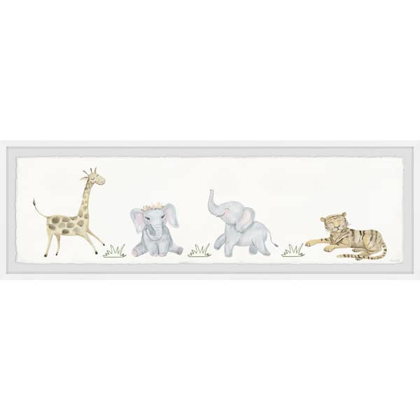 Unbranded "Jungle Playmates" by Marmont Hill Framed Animal Art Print 15 in. x 45 in.
