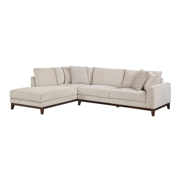 Solara 114 in. Chenille 2-Piece Sectional Sofa with Left-Facing Chaise in Taupe