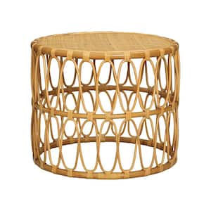 Loma 24 in. Natural Round Wood Accent Table