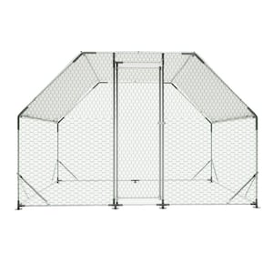 Siavonce Large Metal Chicken Coop Upgrade 3 Support Steel Wire Impregnated Plastic Net Cage, Oxford Cloth Silver Plated