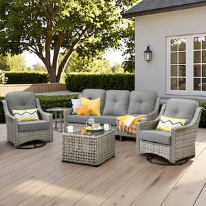 XIZZI Blanche 5-Piece Wicker Patio Conversation Seating Sofa Set