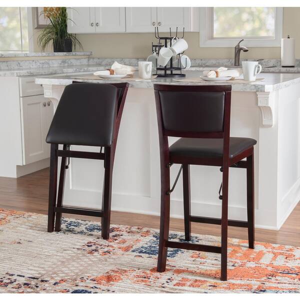 espresso wood counter stools