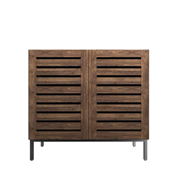 30.31 in. W x 15.3 in. D x 29.4 in. H Ready to Assemble Pantry Cabinet Kitchen Cabinet in Brown