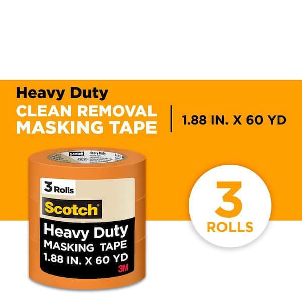 Scotch 1.88 in. x 60.1 yds. Heavy Duty Masking Tape (3-Rolls/Pack)