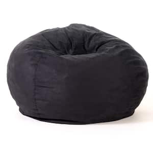 5 ft. Black Suede Polyester Bean Bag