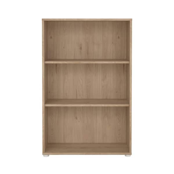 Sign 48.66 in. Tall Jackson Hickory engineered wood Adjustable 3 Shelf Bookcase, Open Storage Home Office Bookshelf