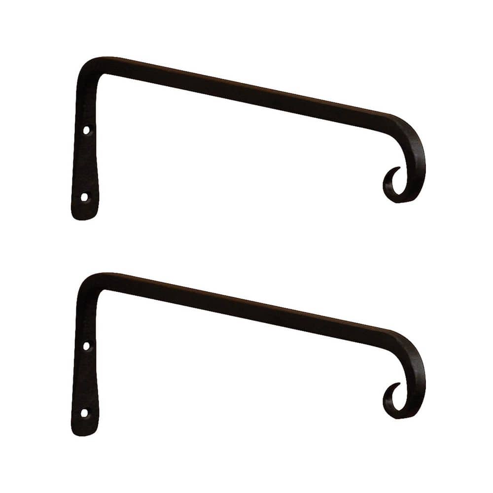 Set of 2 Straight Down Curled Wall Brackets, 12 Inch Tall, Black Powder Coat Finish price history on PriceWatchPro
