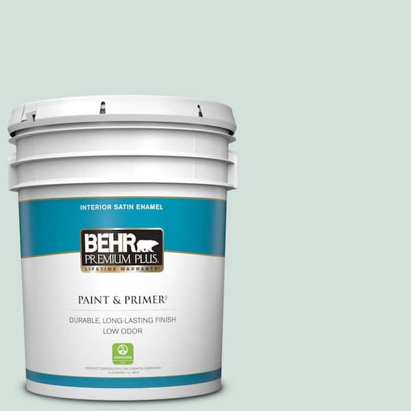 BEHR PREMIUM PLUS 5 gal. #S430-1 Melting Moment Satin Enamel Low Odor Interior Paint & Primer