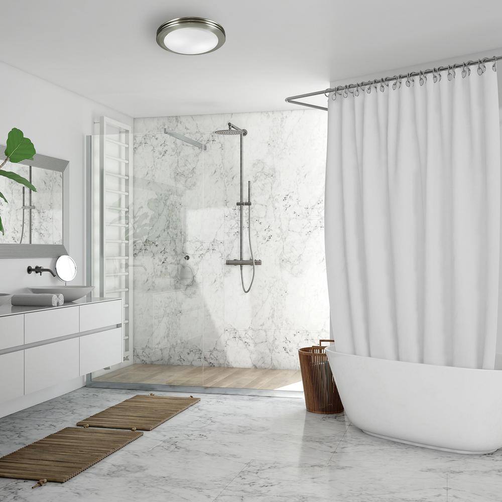 Brushed Nickel Frosted Glass Bathroom Exhaust Fan with Light