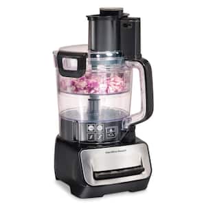 Stack n Snap Duo 14-Cup 2-Speed Black and Stainless Steel Food Processor with Dual Bowls