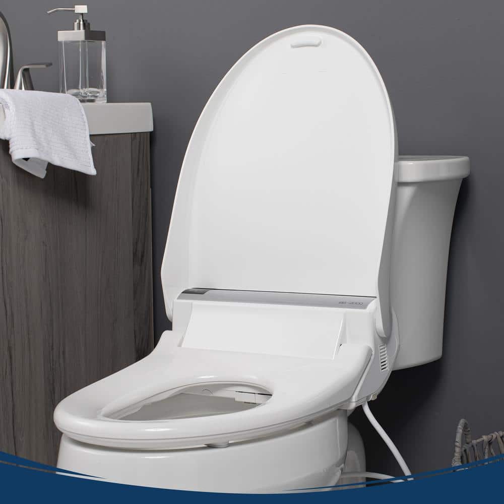 Bio Bidet BB-2000R BB2000 Round Bidet Toilet Seat, Heated Seat with Warm Air Dryer and Temperature Control