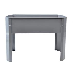 23 in. x 10 in. x 17 in. Gray Galvanized Steel Raised Planter Boxes Elevated Garden Beds with Legs