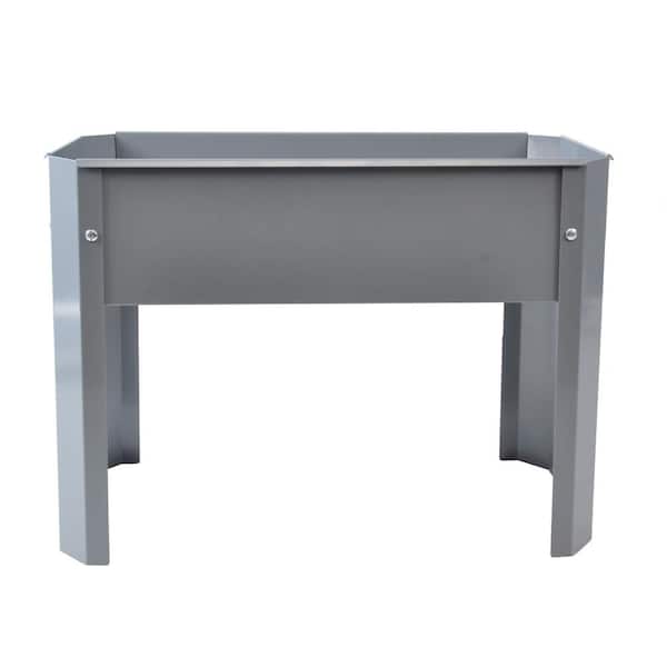 Anvil 23 in. x 10 in. x 17 in. Gray Galvanized Steel Raised Planter Boxes Elevated Garden Beds with Legs