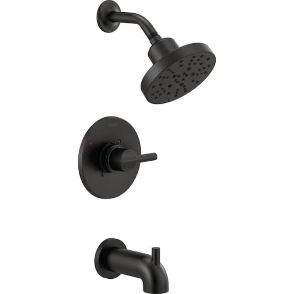 Delta Nicoli H2OKinetic Rough Included Single-Handle 5-Spray Tub and Shower Faucet 1.75 GPM in Matte Black Valve Included