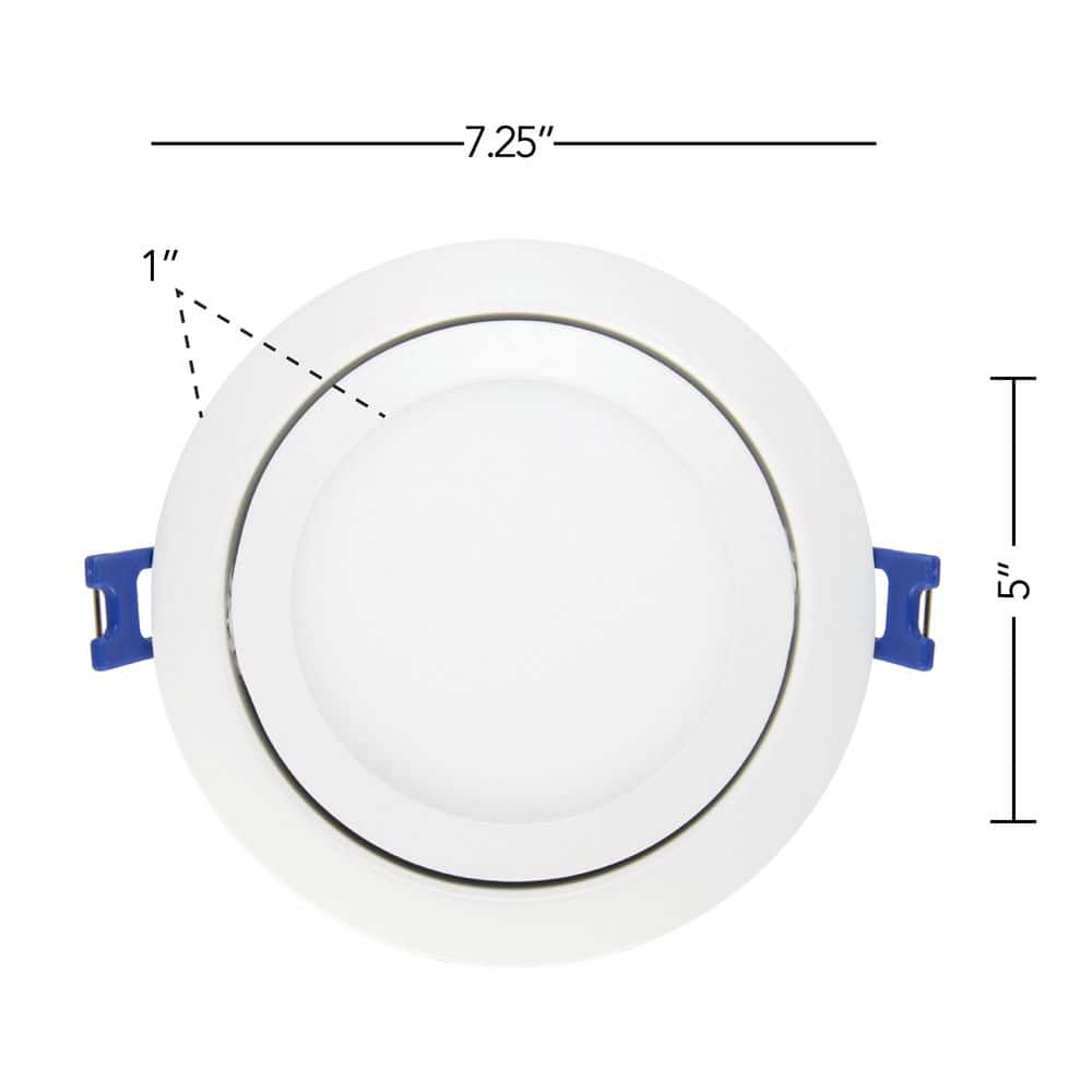 6-Inch White Aluminum LED Recessed Gimbal Downlight with Junction Box