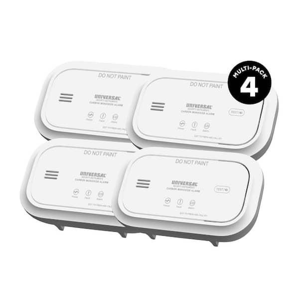 4-Pack AA Battery Powered Carbon Monoxide Detector with Digital Display