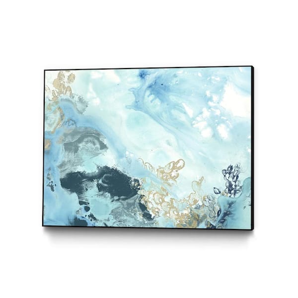 Unbranded 30 in. x 40 in. "Aqua Wave Form II" by June Erica Vess Framed Wall Art