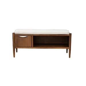 Arcadia Brown Bedroom Bench with Storage and Upholstered Cushion