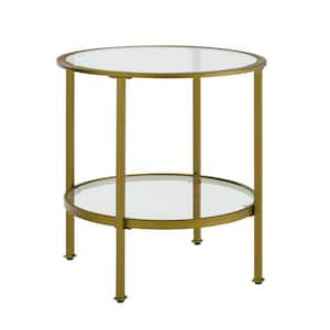 Aimee Gold Glass Side Table