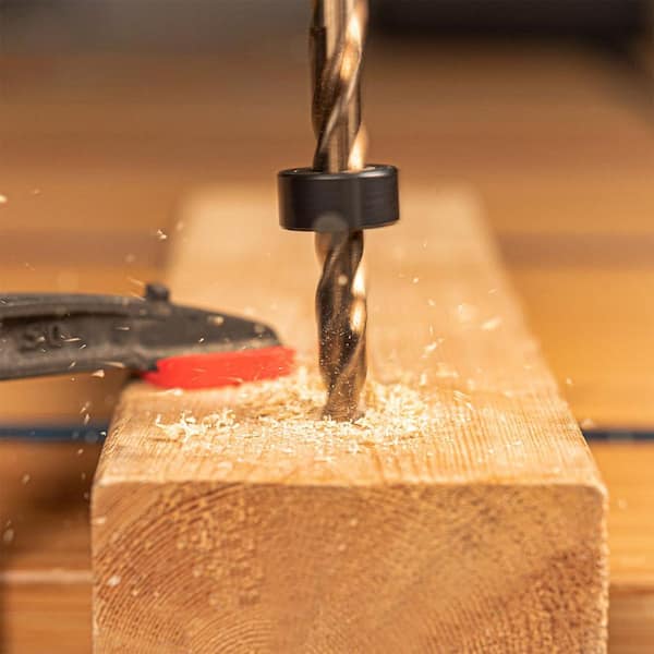1/8, 3/16, 1/4, 5/16, 3/8, 7/16, 1/2 in. Steel Drill Bit Stop Collar with Split Ring Design and Size Markings (Set of 7)