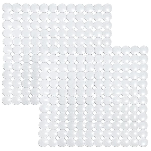 11 in. Clear PVC Adjustable Sink Bottom Grid Protector and Cushioned Dish Drying Mat for Sinks 2-Pack