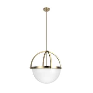 Wedgefield 4-Light Alturas Gold Island Pendant Light with Frosted Glass Shade