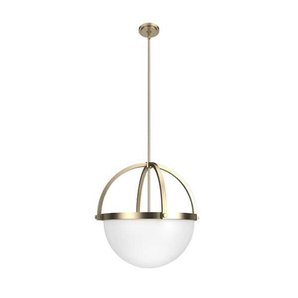 Wedgefield 4-Light Alturas Gold Island Pendant Light with Frosted Glass Shade