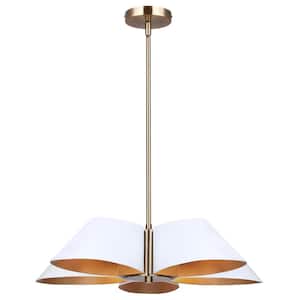 Daxton 5-Light Matte White and Gold Contemporary Chandelier for Dining Rooms and Living Rooms