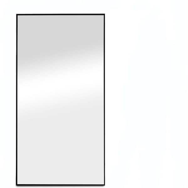 Unbranded 32 in. W x 71 in. H Rectangle Framed Black Mirror Modern Design Standing Floor Mirror for Living Room
