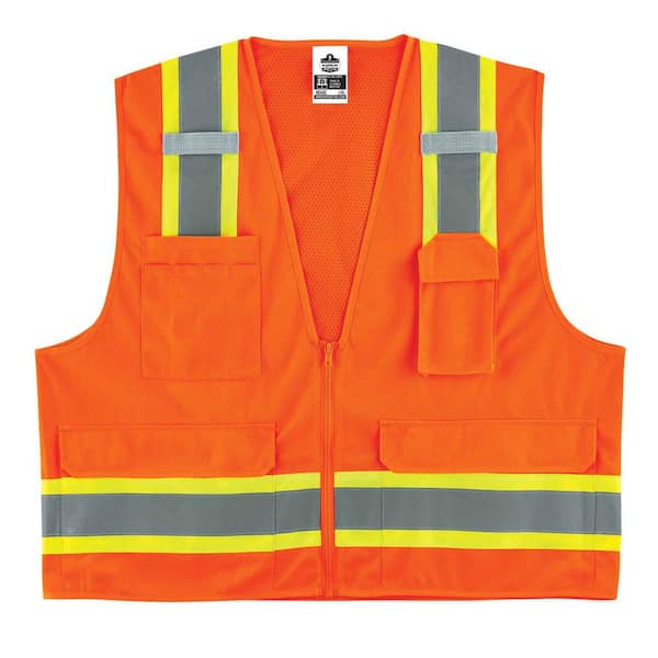GLoWEAR S/M Orange Hi-Vis Type R Class 2 2-Tone Surveyors Vest