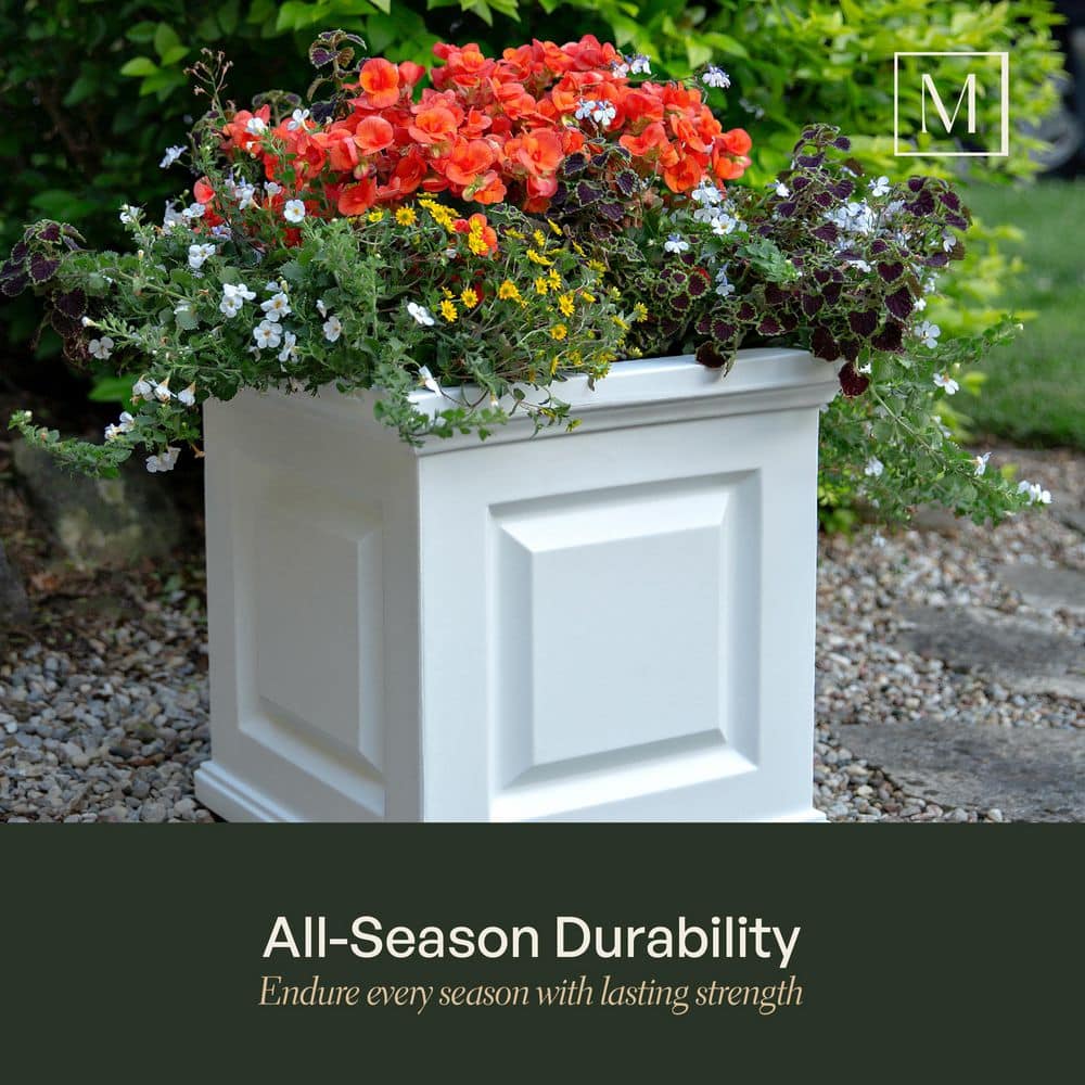 Nantucket Espresso 16" Square Self-Watering Polyethylene Planter