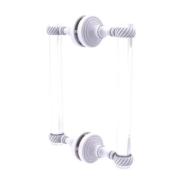 Allied Brass Pacific Grove 8 in. Back to Back Shower Door Pull with Twisted Accents in Matte White