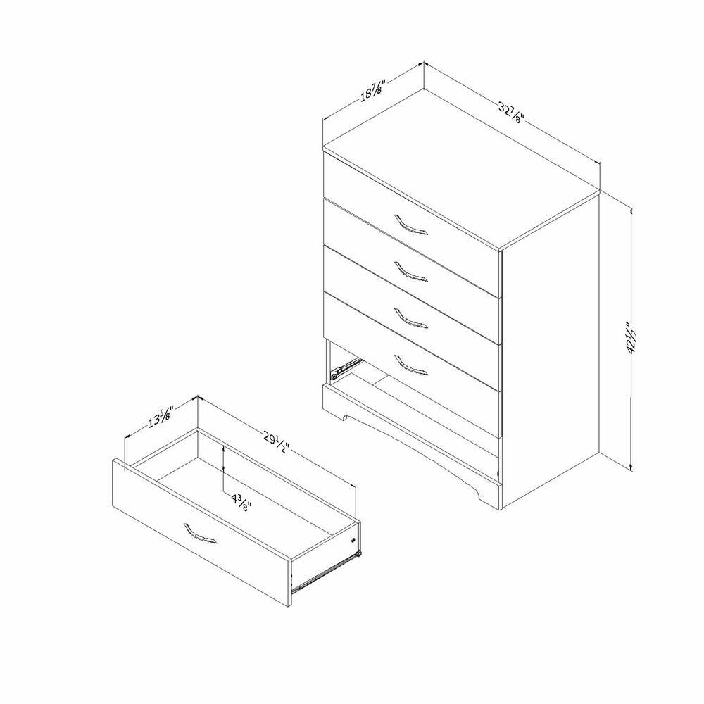 Pure Black 5-Drawer Nursery Dresser with Soft Close