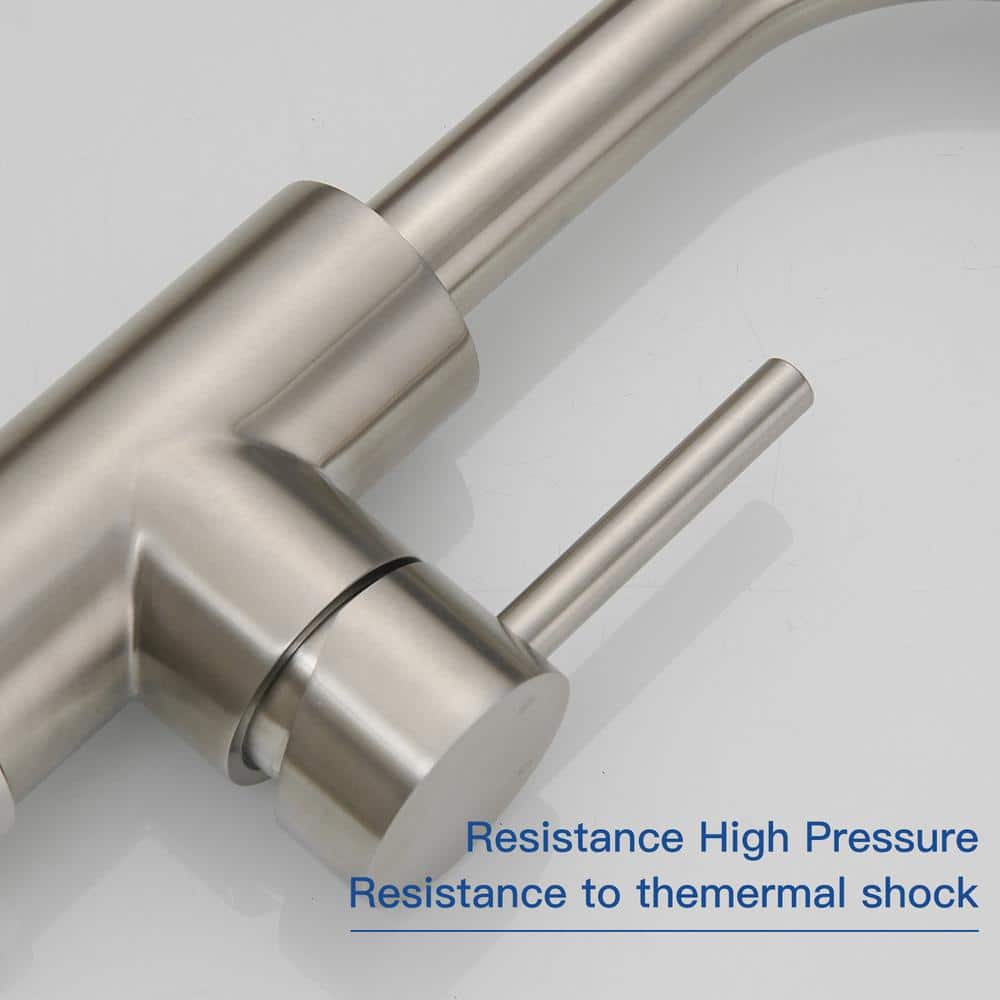 Stainless Steel Single-Handle High Arc Bathroom Faucet