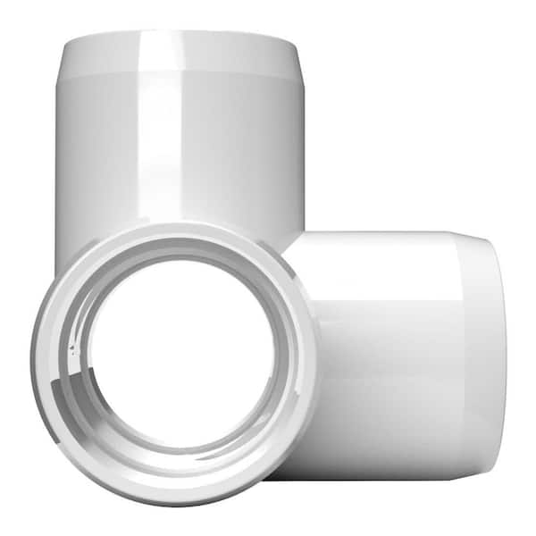 3/4" Furniture Grade 4-Way Side Outlet Tee PVC Fitting 8 Pack 