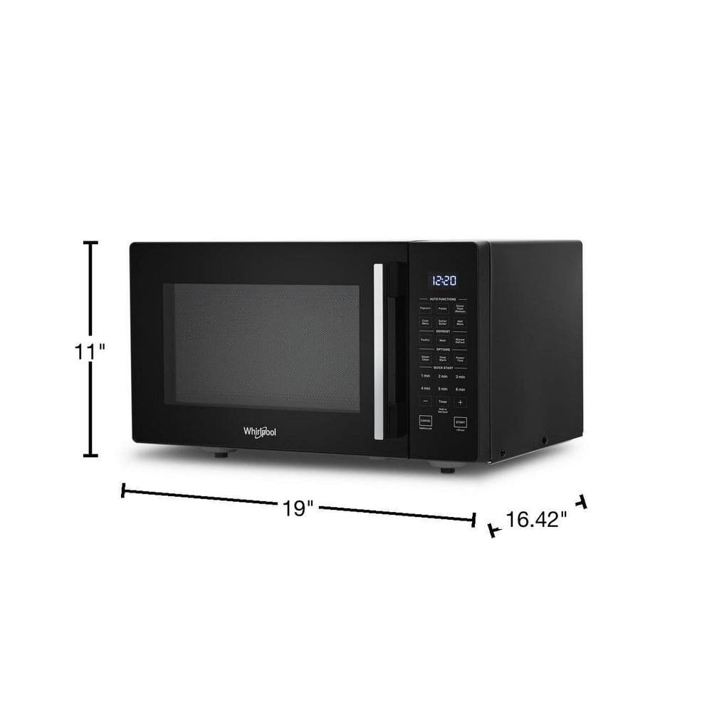 Black 19-Inch Compact Countertop Microwave with LED Display