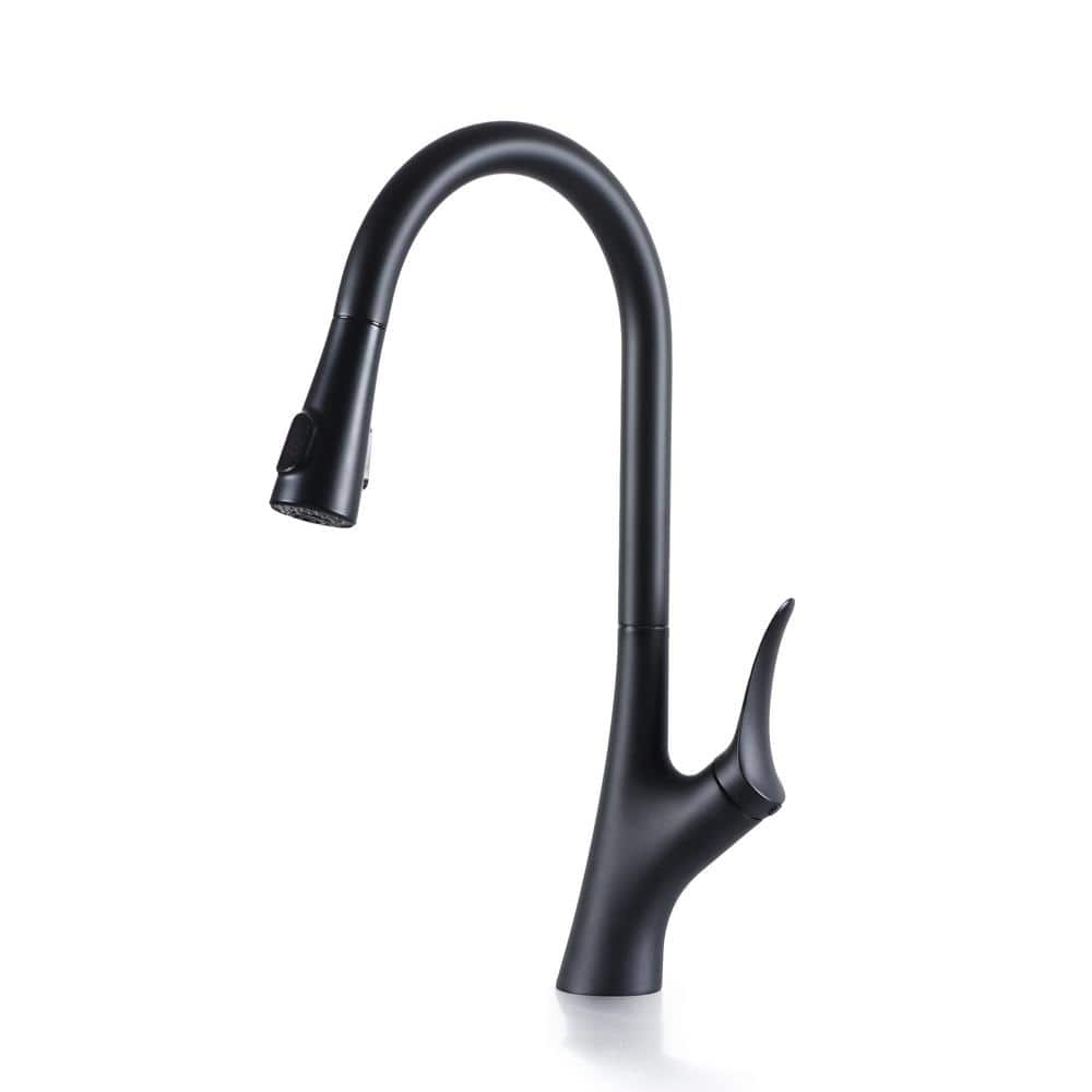 Single Handle Pull Out Sprayer Kitchen Faucet with Non-removable Aerator&36