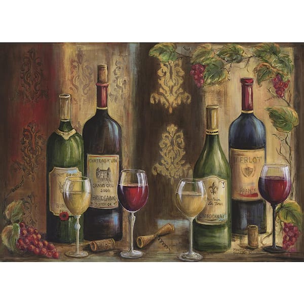 Morgan Home MHF Home Red and White Wine 18 in. W x 13 in. L Polypropylene Placemat Set (4-Pack)