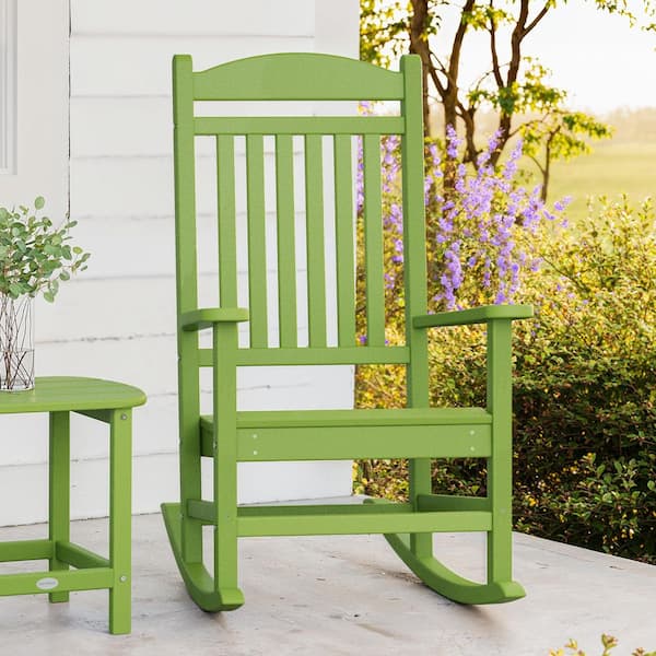POLYWOOD Grant Park Lime Plastic Outdoor Rocking Chair