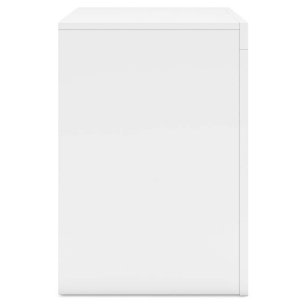 White Transitional 2-Drawer Nightstand with Metal Handles