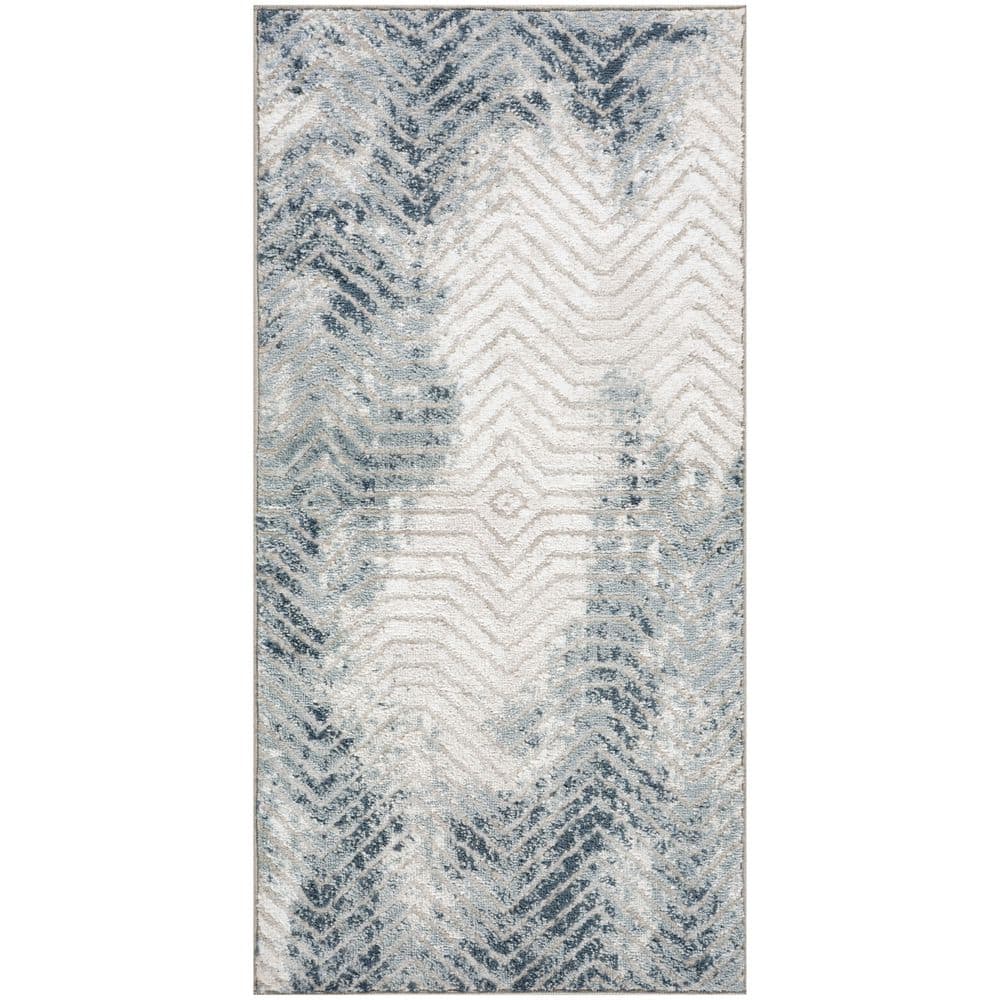 Modern Navy Rug Nourison Dekor Grey Navy 2 ft. x 4 ft. Abstract Contemporary Area Rug ...
