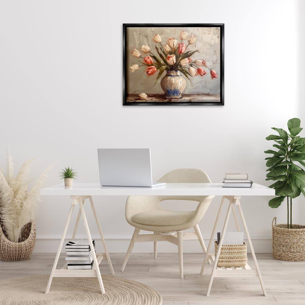 Quiet Spring Tulips by Arlington Prints Black Floater Frame Nature Graphic Art Print 25 in. x 31 in. price history on PriceWatchPro