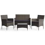 Lindfield rattan 4 seater square discount garden furniture set in grey