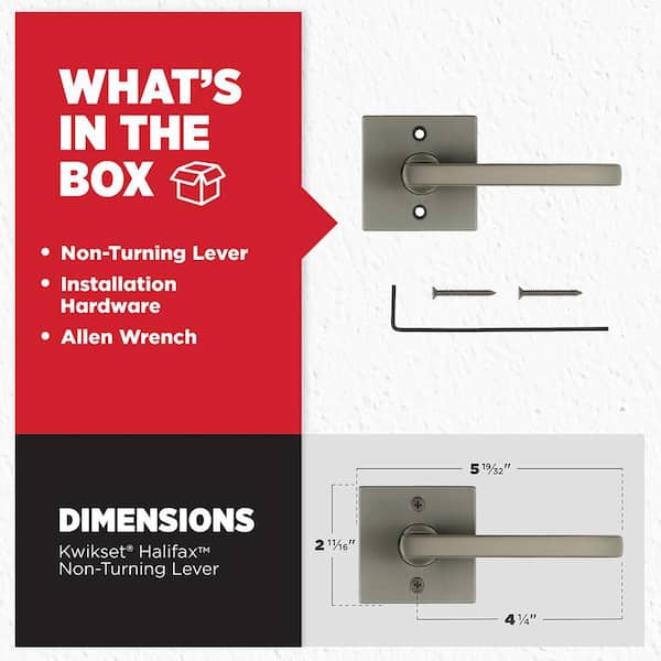 Kwikset Halifax Gunmetal Square Half Dummy Door Handle 788HFL SQT