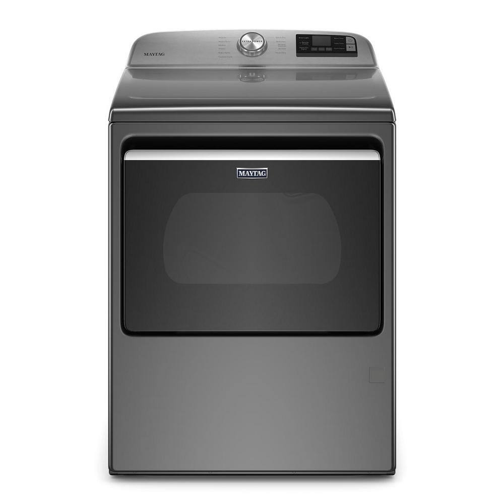 Maytag 7.4 cu. ft. 120Volt Smart Capable Metallic Slate Gas Dryer with Hamper Door MGD6230HC