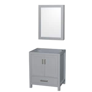 Sheffield 29 in. W x 21.75 in. D x 34.5 in. H Single Bath Vanity Cabinet without Top in Gray with MC Mirror