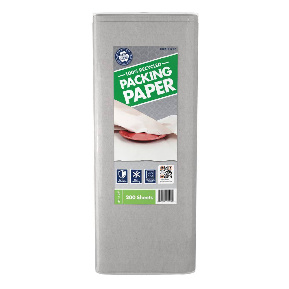 Pratt Retail Specialties 24 in. L x 30 in. W Packing Paper (500 Sheets)  (3-Pack) PP24X301500 - The Home Depot