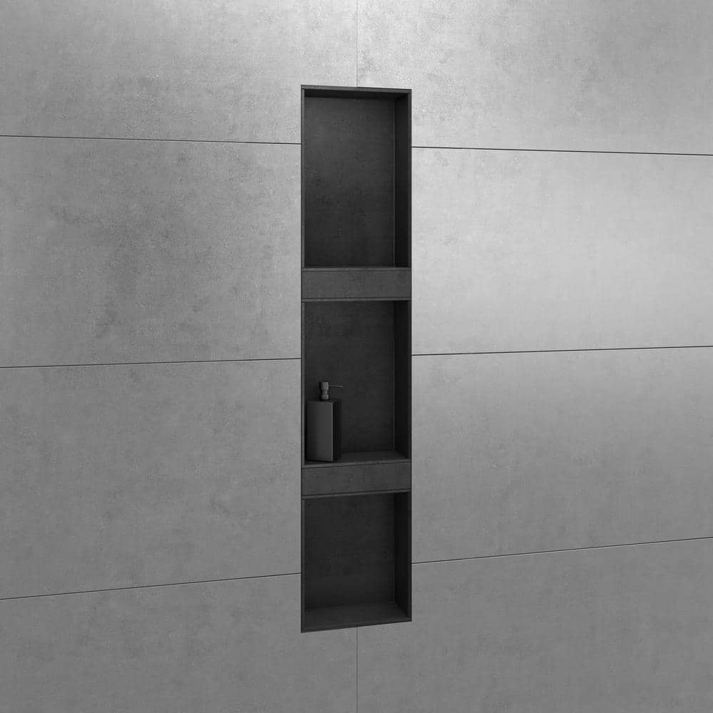 Gray Foam Waterproof Shower Niche with Adjustable Shelf